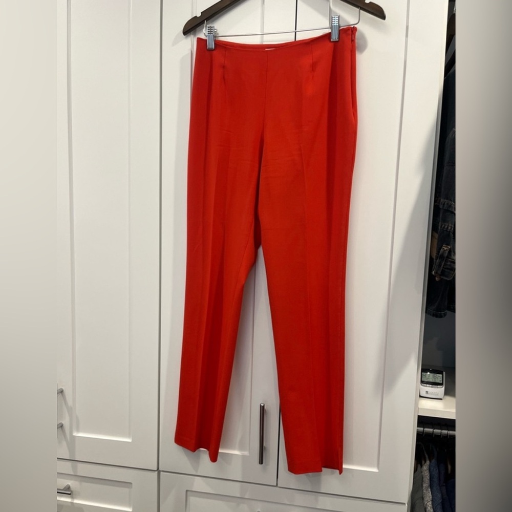 LK Bennett Red Straight Leg Trousers, Size UK 8, US 4